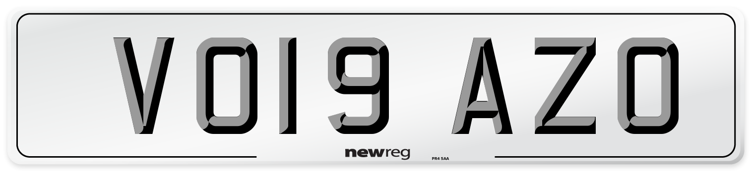 VO19 AZO Number Plate from New Reg